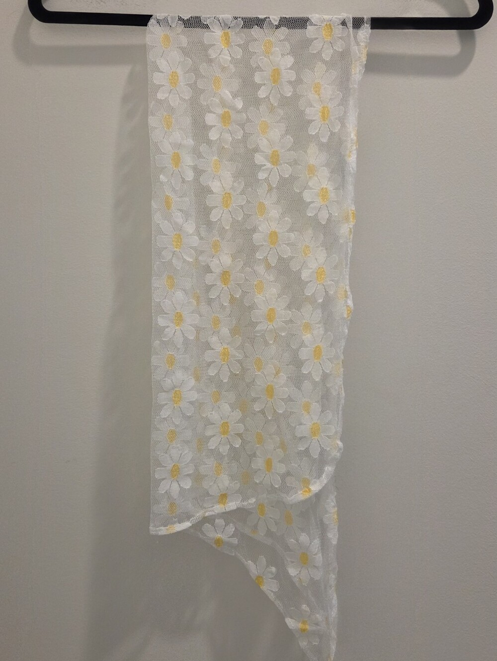 Daisy Lace Scarf Floral Sheer Cottagecore Boho Y2K Romantic Hair Neck Wrap